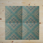 Azulejo Damasco Verde azulado Y Beige Con Problemas Antigu<br><div class="desc">El diseño de las baldosas es único,  con un diseño de damasco de aspecto angustioso en tonos verde azulados y beige.</div>