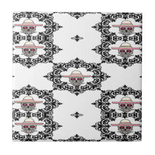 Azulejo Damasco y cráneo