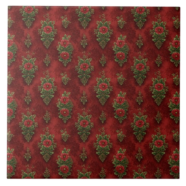 Azulejo Damask festivo (Frente)
