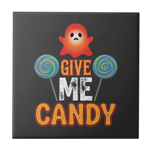 Azulejo Dame Caramelo Fantasma de Halloween_1 (Frente)