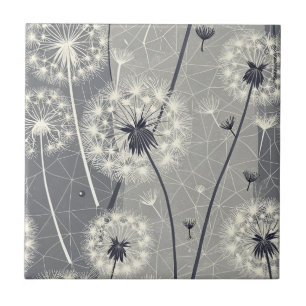 Azulejo Dandelion monocromo moderno