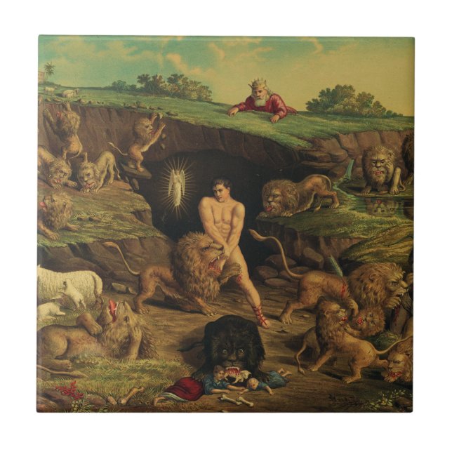 Azulejo Daniel en la guarida de los Leones (Frente)