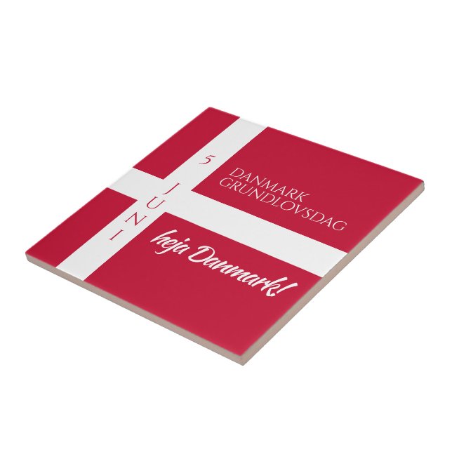 Azulejo Danmark Grundlovsdag Bandera del Día Nacional Dané (Lado)