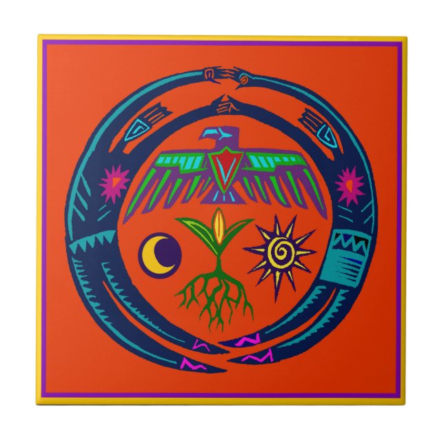 Azulejo Danza de lluvia (Frente)