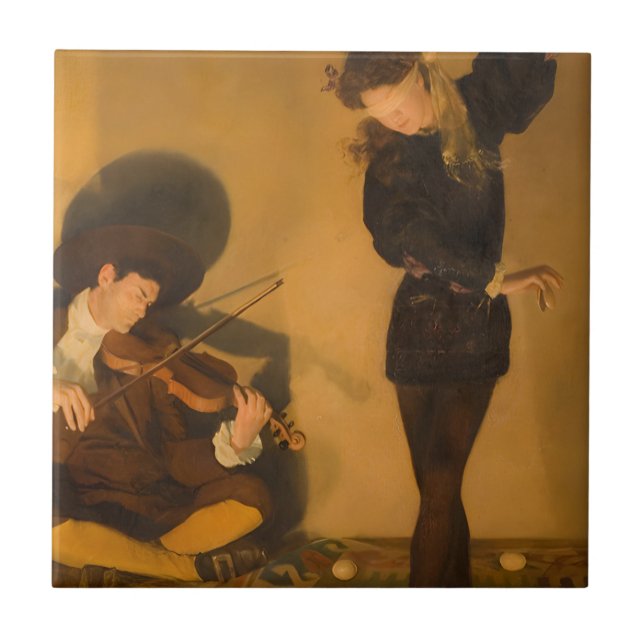 Azulejo Danza del huevo (por John Collier) (Frente)
