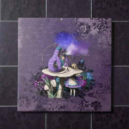 Azulejo Dark Alice Rustic Deep Purple Caterpillar