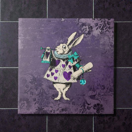 Azulejo Dark Alice Rustic Deep Purple Rabbit