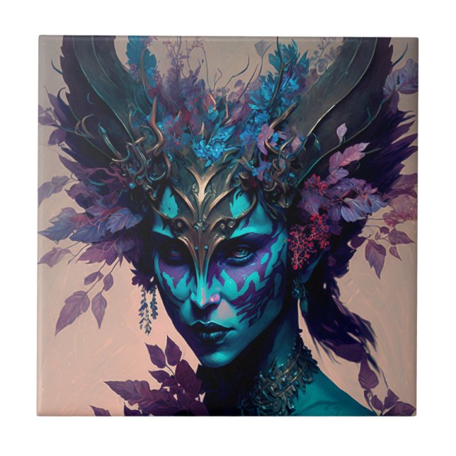 Azulejo Dark Elf Fantasy Art (Frente)