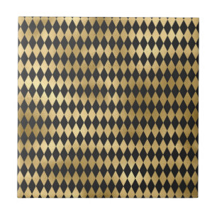 Azulejo Dark Grey Black Harlequin Geometric Rhombuses