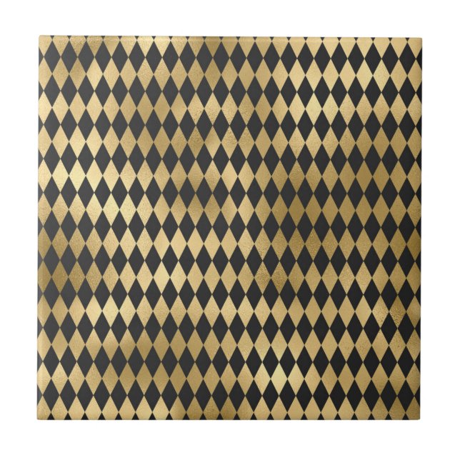 Azulejo Dark Grey Black Harlequin Geometric Rhombuses (Frente)