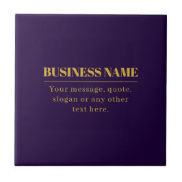 Azulejo Dark Purple & Gold Business Name o Greet