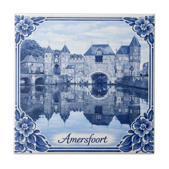 azulejo de Amersfoort en estilo Delft Blue (Frente)