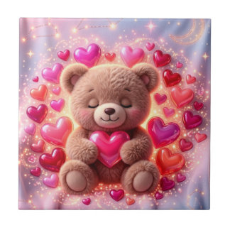 Azulejo de amor Teddy brillante 💖Azulejo de cerám