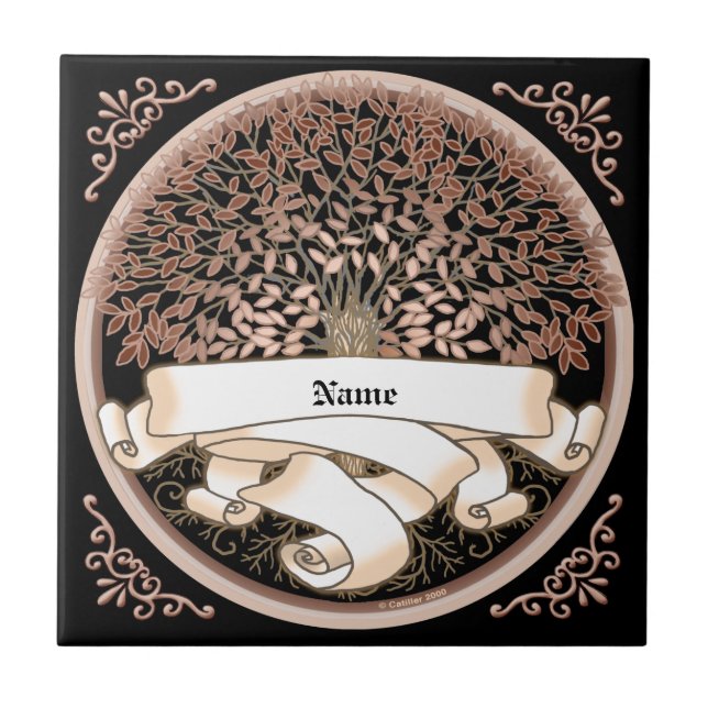 Azulejo de apellido de árbol genealógico familiar (Frente)