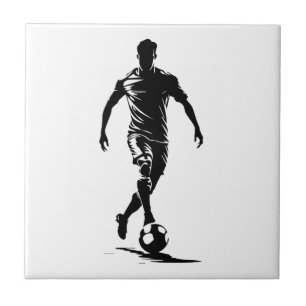 Azulejo de arte con silueta minimalista de jugador