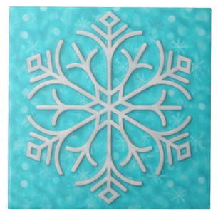 Azulejo de arte de vacaciones de copo de nieve gri