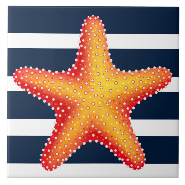 Azulejo de Baño - Estrella de Mar Amarilla (Frente)