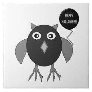 Azulejo de búho de fiesta de Halloween espeluznant