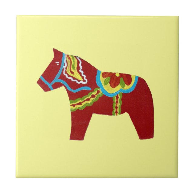 Azulejo de Caballo Dala Rojo (Frente)
