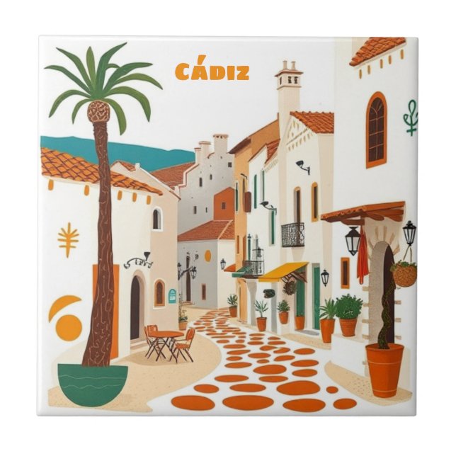 Azulejo de Cádiz Andalucía España (Frente)
