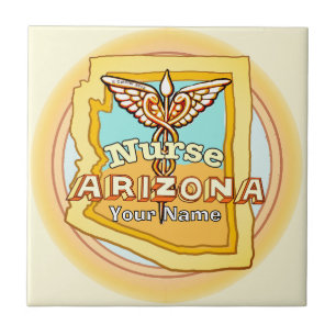Azulejo de Caduceo de Enfermera de Arizona