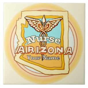 Azulejo de Caduceo de Enfermera de Arizona