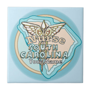 Azulejo de Caduceo de Enfermera de Carolina del Su