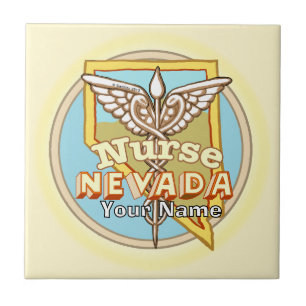 Azulejo de Caduceo de Enfermera de Nevada