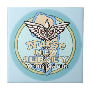 Azulejo de Caduceo de Enfermera de Nueva Jersey