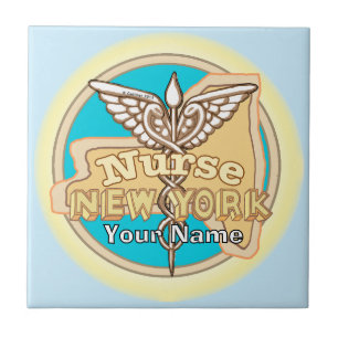Azulejo de Caduceo de Enfermera de Nueva York