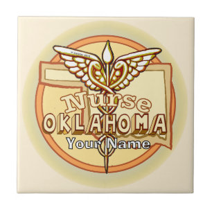 Azulejo de Caduceo de Enfermera de Oklahoma