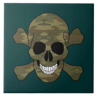 Azulejo de Camuflaje con Calavera y Huesos Cruzado