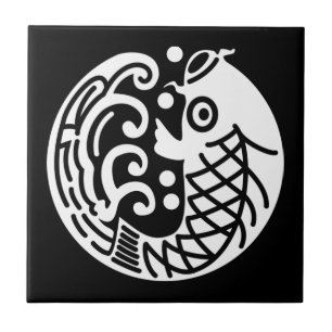 Azulejo de carpa y ola