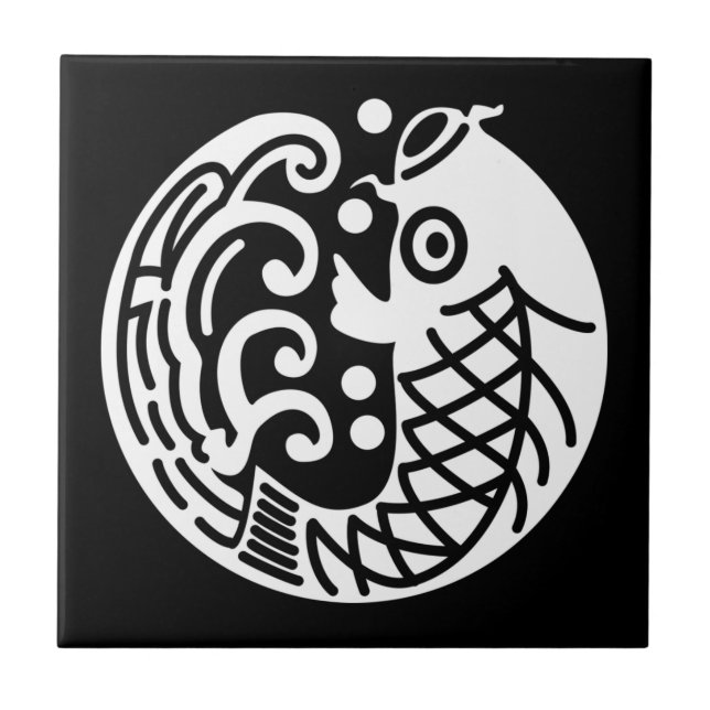 Azulejo de carpa y ola (Frente)