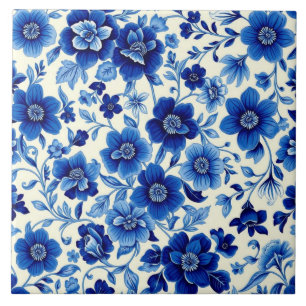 azulejo de cascada de flor azul