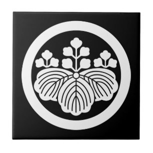 AZULEJO DE CERÁMICA 丸に五三桐