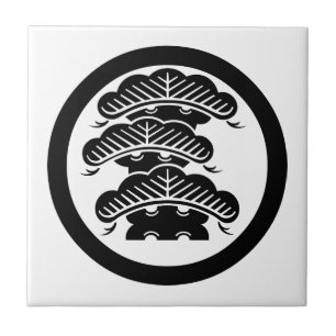 AZULEJO DE CERÁMICA 丸に荒枝付左三階松