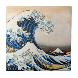 Azulejo De Cerámica 神奈川沖浪裏, gran onda del 北斎, Hokusai, Ukiyo-e