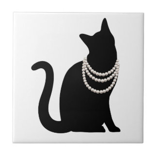 AZULEJO DE CERÁMICA 黒猫と宝石 タイル