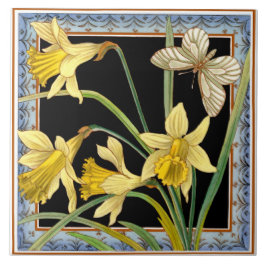 Azulejo De Cerámica 1880 Mosaico Victoriano de Daffodil Maw & Co Trans