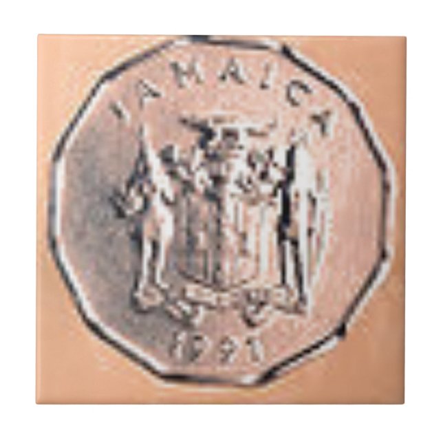 Azulejo De Cerámica 1 moneda jamaicana del centavo (Frente)