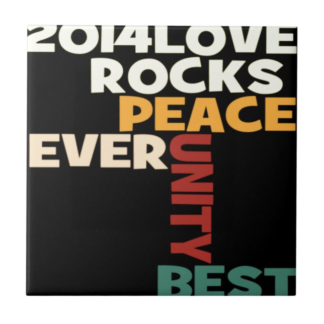Azulejo De Cerámica 2014 Love Rocks Peace Art Print (Frente)