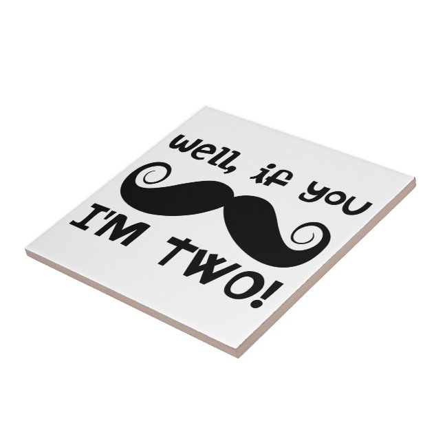 Azulejo De Cerámica 2.º bigote de cumpleaños (Lado)