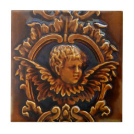 Azulejo De Cerámica 2° de 2 antiguos Cherub Angel Tile Repro