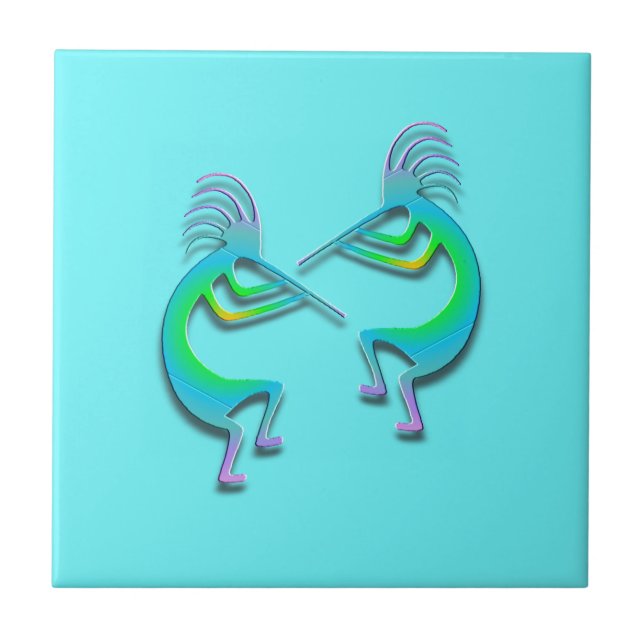 Azulejo De Cerámica 2 Kokopelli #87 (Frente)