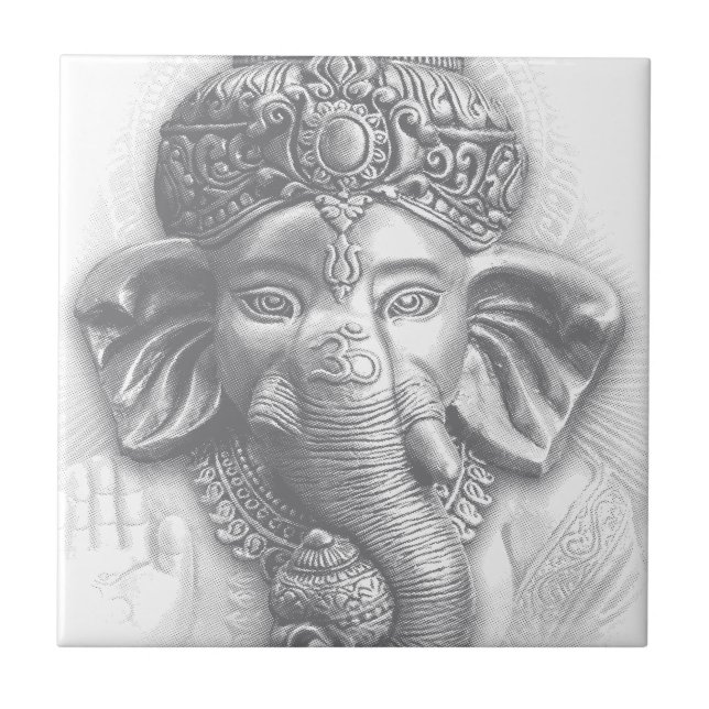 Azulejo De Cerámica 3d señor Ganesha - OM (Frente)