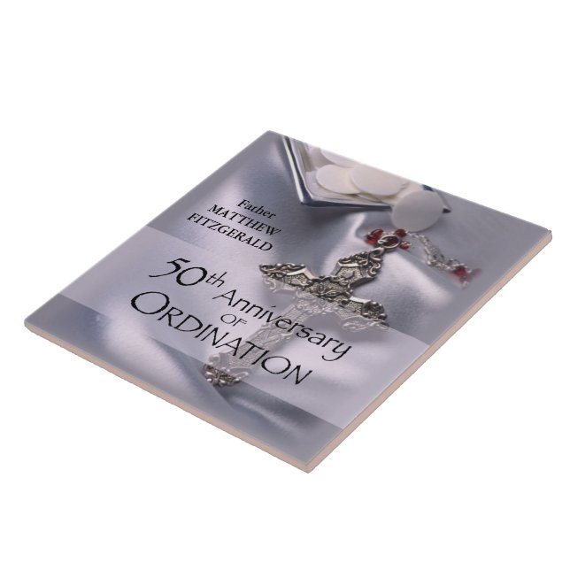 Azulejo De Cerámica 50.º Cáliz Aniversario de la Ordenación de Nombres (Lado)