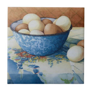 Azulejo De Cerámica 6293 huevos en cuenco del Enamelware