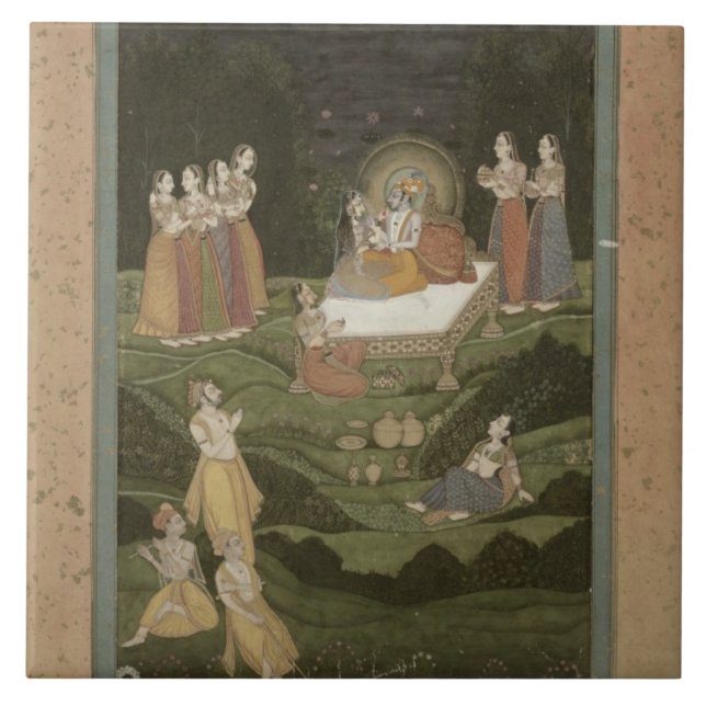 Azulejo De Cerámica 63,794" Tambula-Seva", Krishnagar, Bengala (Frente)
