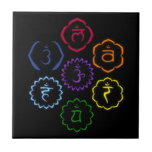 Azulejo De Cerámica 7 Chakras en círculo
